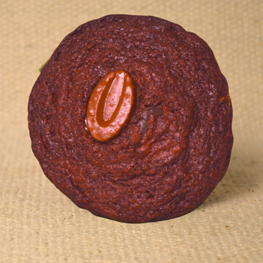 red velvet cookie filled with chocolate hazelnut gianduja