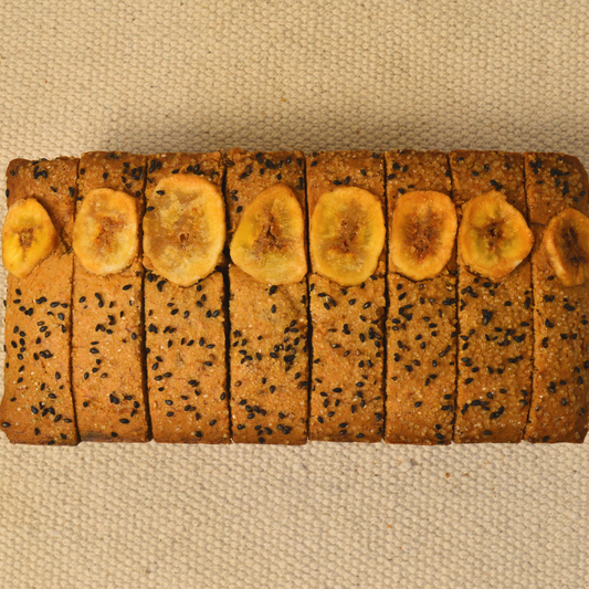 vegan black sesame banana loaf